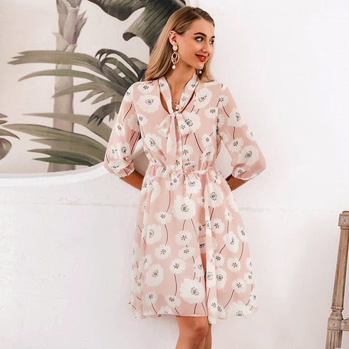 Bow print tie A-line skirt - ROUTINE FASHION